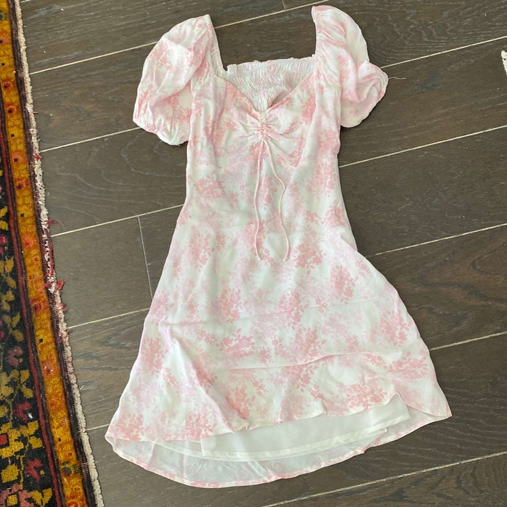 Pink midi flower dress